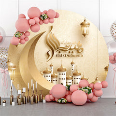 Lofaris Golden Lantern Palace Circle Eid Mubarak Backdrop