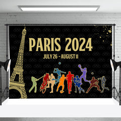 Lofaris Golden Paris Tower Olympic Games 2024 Sport Backdrop