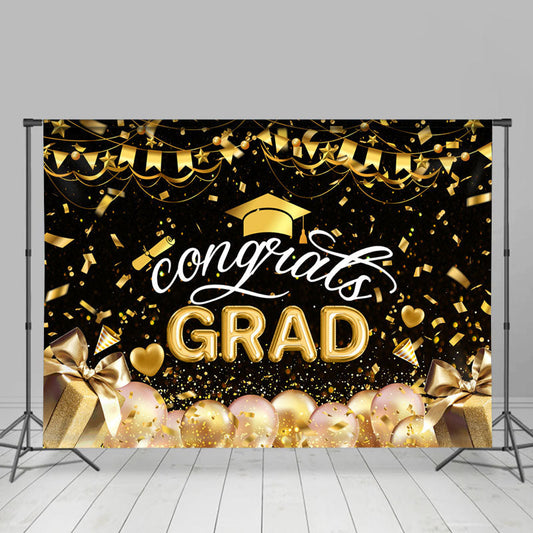 Lofaris Golden Ribbons Balloon Gifts Graduation Backdrop