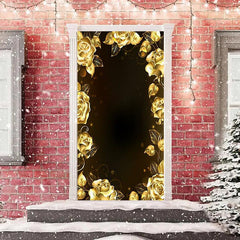 Lofaris Golden Rose Bokeh Door Cover For Valentines Day