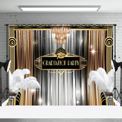 Lofaris Golden Silver Metallic Feel Line Graduation Backdrop