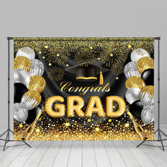 Lofaris Golden Sparkling Balloon Star Graduation Backdrop