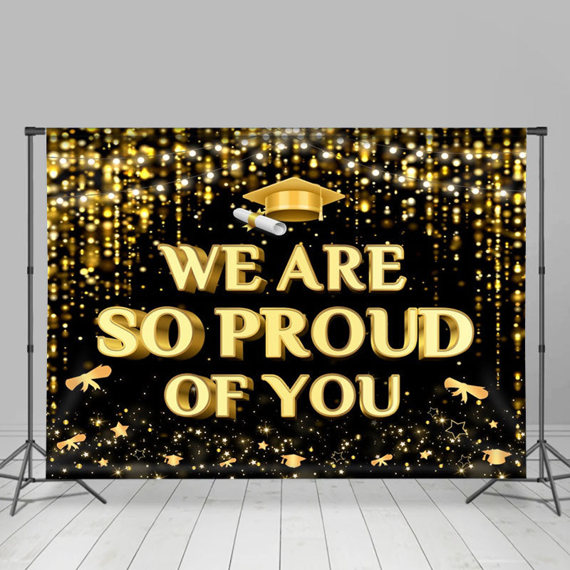 Lofaris Golden Tassel Glitter Hat Star Graduation Backdrop