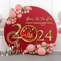 Lofaris Gong Xi Fa Cai 2024 Round Chinese New Year Backdrop