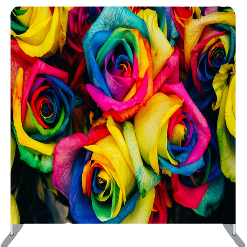 Lofaris Gorgeous Rainbow Rose Valentines Day Backdrop Cover
