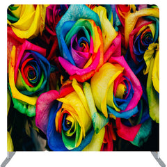 Lofaris Gorgeous Rainbow Rose Valentines Day Backdrop Cover