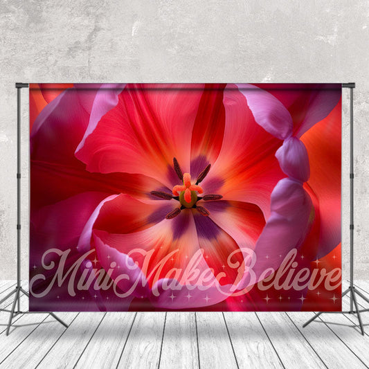 Lofaris Graceful Red Flower Pistil Photo Studio Backdrop
