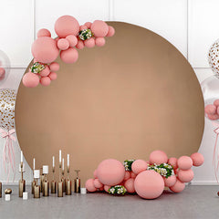 Lofaris Gradient Khaki Simple Circle Backdrop For Birthday