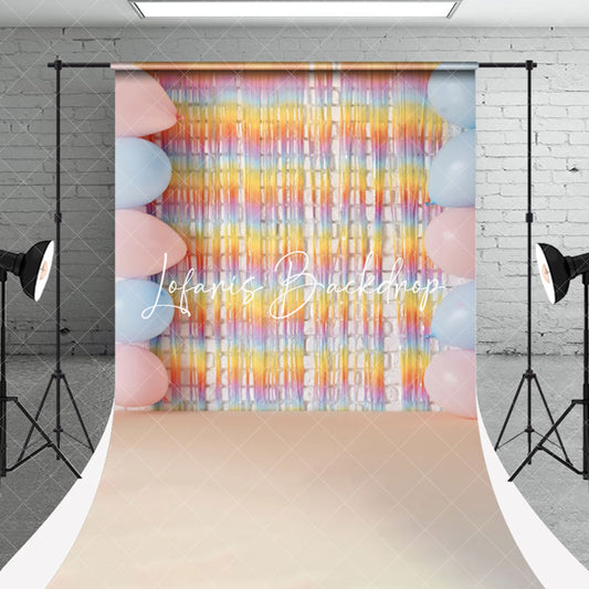 Lofaris Gradient Lines Balloons Sweep Cake Smash Backdrop
