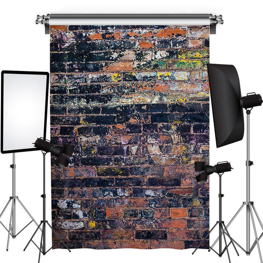 Lofaris Graffiti Art Black Brick Wall Photoshoot Backdrop