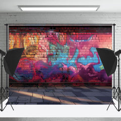 Lofaris Graffiti Brick Wall Floor Photo Studio Backdrop