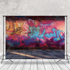 Lofaris Graffiti Brick Wall Floor Photo Studio Backdrop