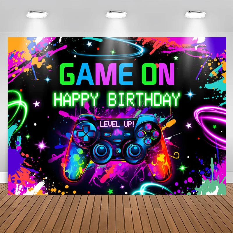Lofaris Graffiti Game On Level Up Happy Birthday Backdrop