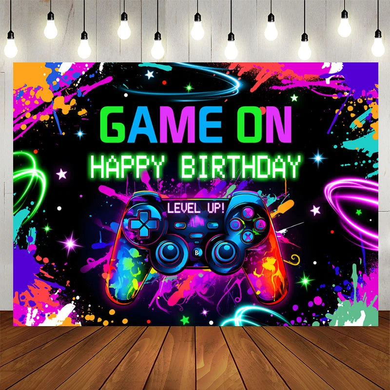 Lofaris Graffiti Game On Level Up Happy Birthday Backdrop