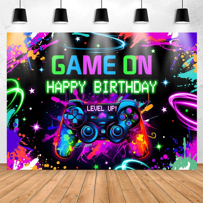 Lofaris Graffiti Game On Level Up Happy Birthday Backdrop