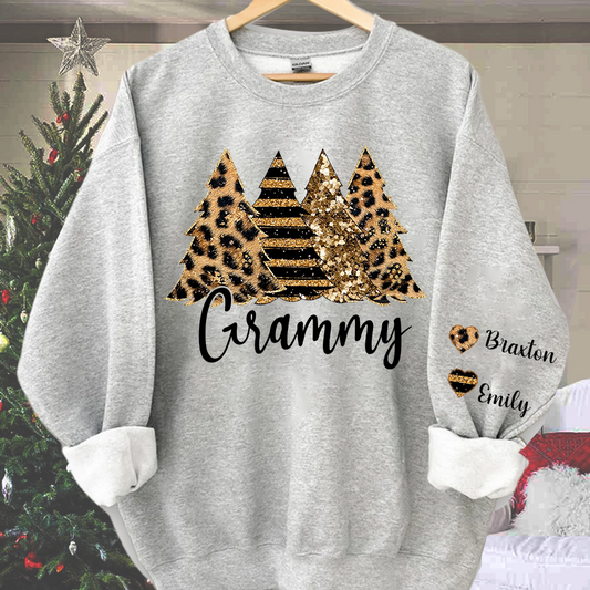 Lofaris Grammy Leopard Xmas Tree Custom Christmas Sweatshirt
