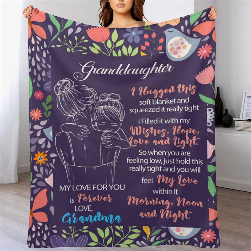 Lofaris Granddaughters Gift - Floral Letter Blanket