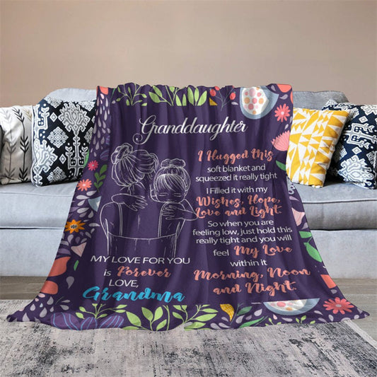 Lofaris Granddaughters Gift - Floral Letter Blanket