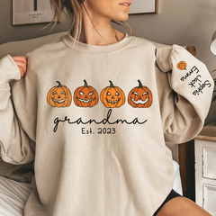 Lofaris Grandma Est Halloween Pumpkins Custom Sweatshirt