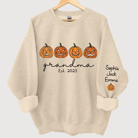 Lofaris Grandma Est Halloween Pumpkins Custom Sweatshirt