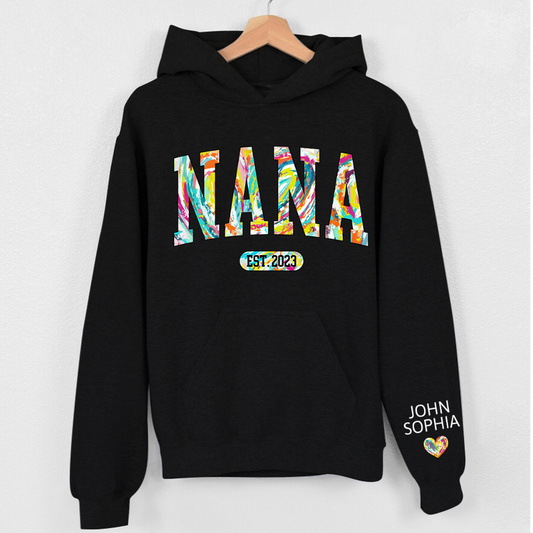 Lofaris Grandma Gigi And Kids Color Heart Custom Name Hoodie