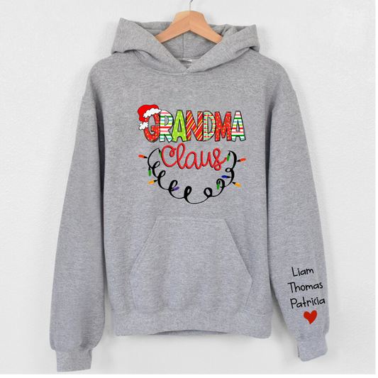 Lofaris Grandma Grandkid Christmas Personalized Name Hoodie