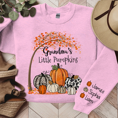 Lofaris Grandmas Little Pumpkin Fall Tree Custom Sweatshirt