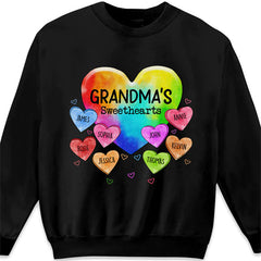 Lofaris Grandmas Sweethearts Colored Heart Custom Sweatshirt