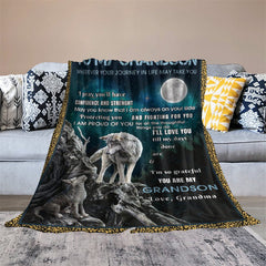 Lofaris Grandsons Gift - Wolf Moon Blanket