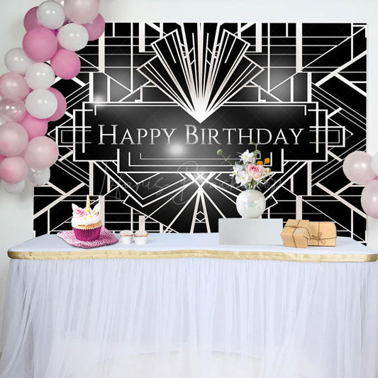 Lofaris Great Gatsby Sliver Geometric Birthday Backdrop