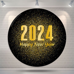 Lofaris Great Simple Happy 2024 New Year Circle Holiday Backdrop