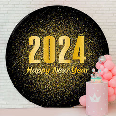 Lofaris Great Simple Happy 2024 New Year Circle Holiday Backdrop