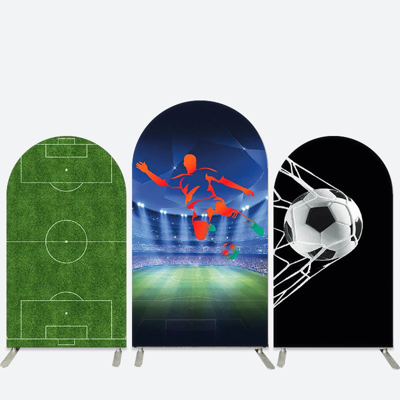 Lofaris Great Soccer Field Sports Birthday Arch Backdrop Kit