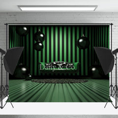 Lofaris Green And Black Striped Wall Indoor Photo Backdrop