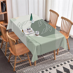 Lofaris Green Artistic Leaves Pattern Rectangle Tablecloth