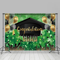 Lofaris Green Balloons Hat Students Graduation Backdrop