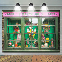 (7 Day Delivery) Lofaris Green Candyland Shop Honeydukes Birthday Backdrop