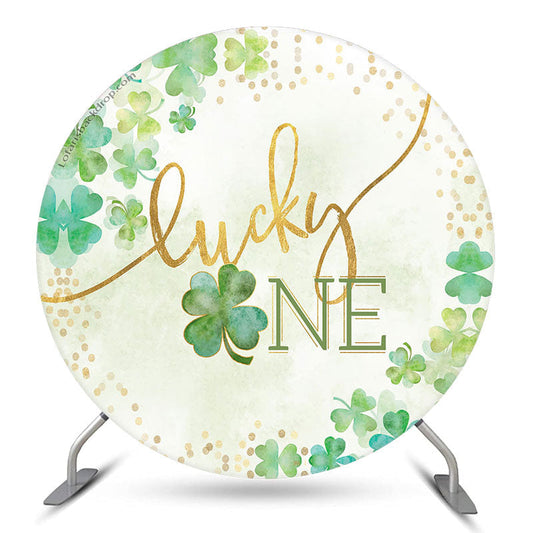 Lofaris Green Clover Lucky One Birthday Backdrop