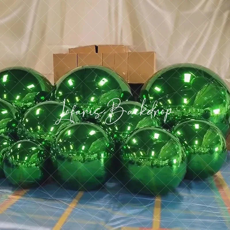 Lofaris Green Giant Inflatable Mirror Ball Shiny Balloon
