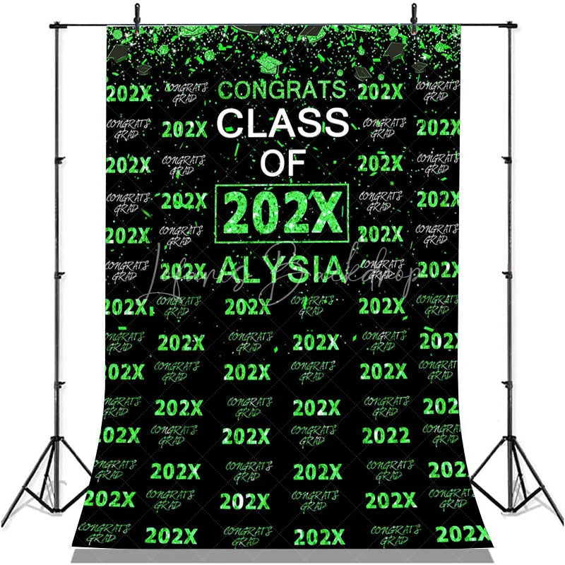 Lofaris Green Glitter Congrsts Class Of 2022 Black Backdrops