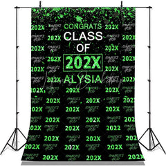 Lofaris Green Glitter Congrsts Class Of 2022 Black Backdrops