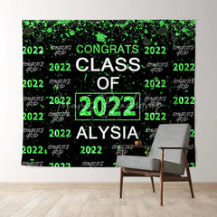 Lofaris Green Glitter Congrsts Class Of 2022 Black Backdrops