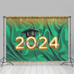 Lofaris Green Gold Class Of 2024 Graduation Party Backdrop
