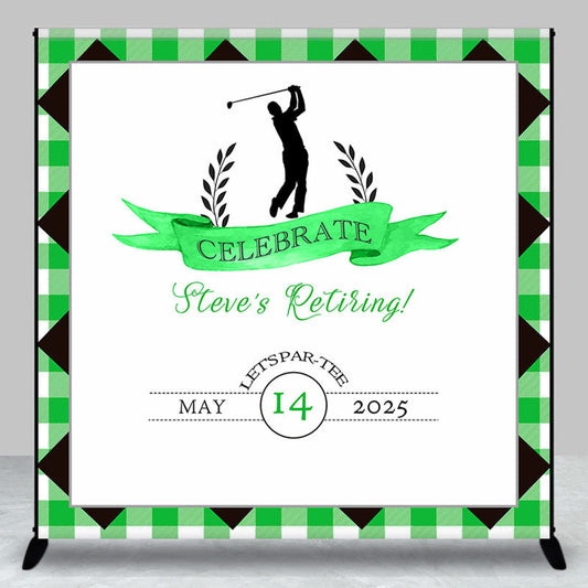 Lofaris Green Gold Men Custom Name Retirement Party Backdrop