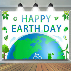 Lofaris Green Happy Earth Day Backdrop for Event Decor