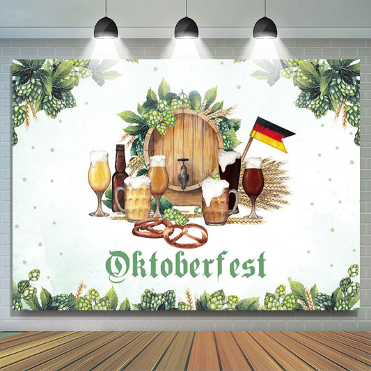 Lofaris Green Hop Vine Leaves Oktoberfest Beer Backdrop