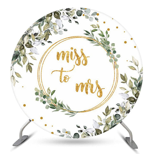 Lofaris Green Leaves Boho Theme Round Bridal Shower Backdrop