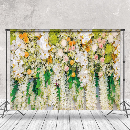Lofaris Green Leaves Colorful Floral Photography Backdrop