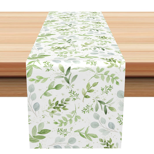 Lofaris Green Leaves Faded Placemat Morden Table Runner