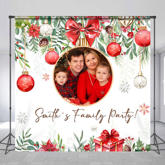 Lofaris Green Leaves Gift Bokeh Custom Photo Christmas Backdrop